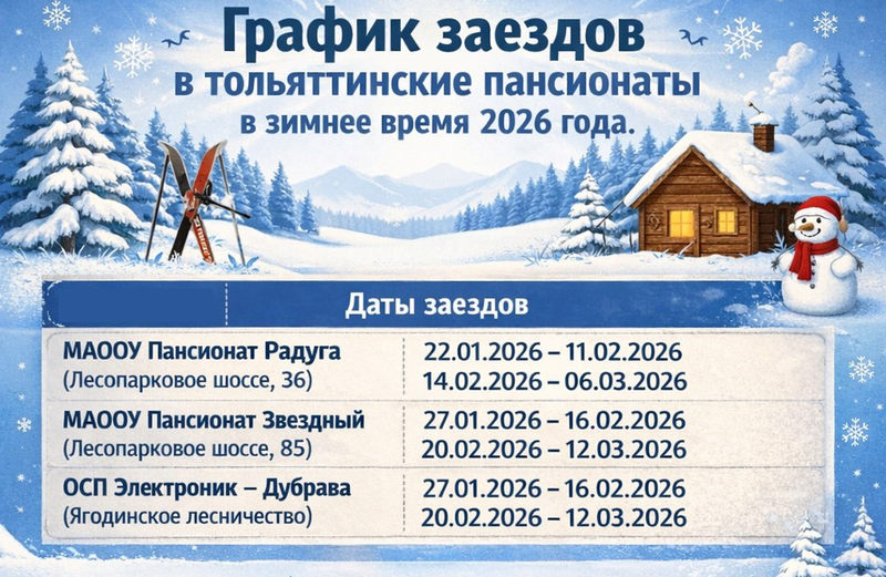 Тольяттинские пансионаты зимой 2026